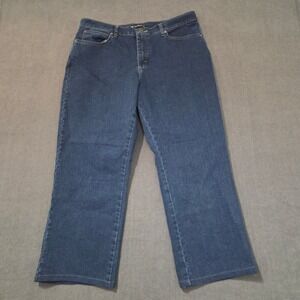 Lee Relaxed Fit Jeans Women‎ 16 Petite Blue Dark Wash Straight Leg